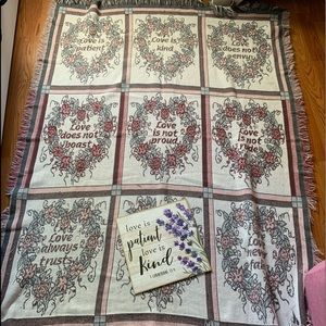 Love is patient blanket and picture set